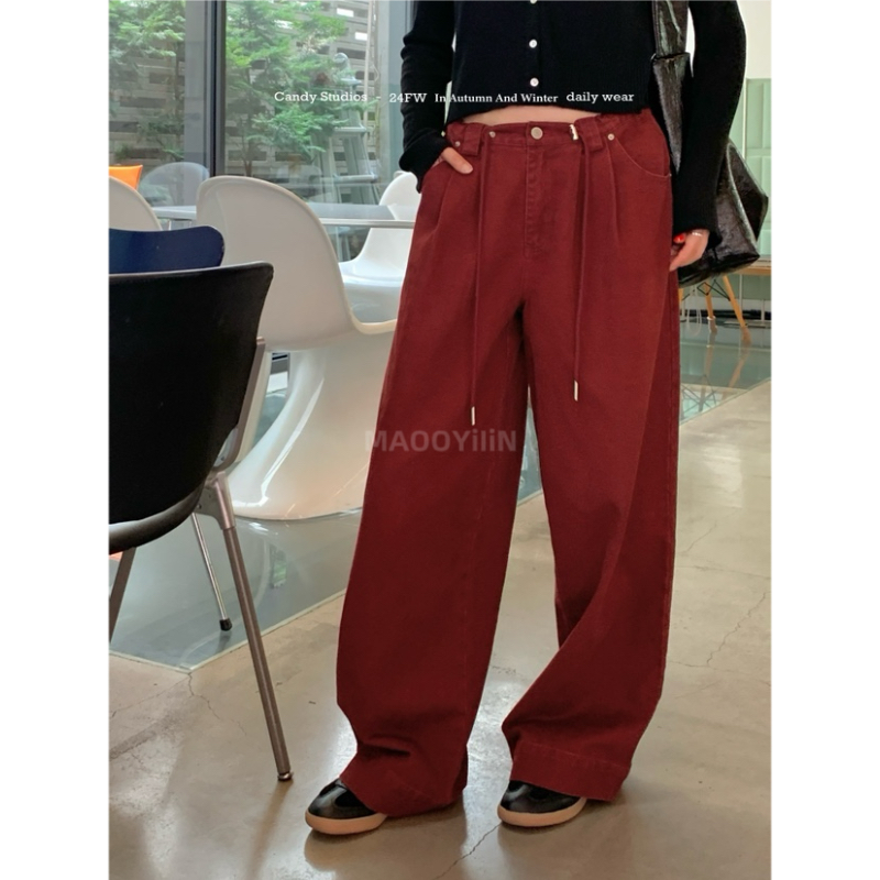 【 清仓款 】慵懒感抽绳高腰阔腿裤