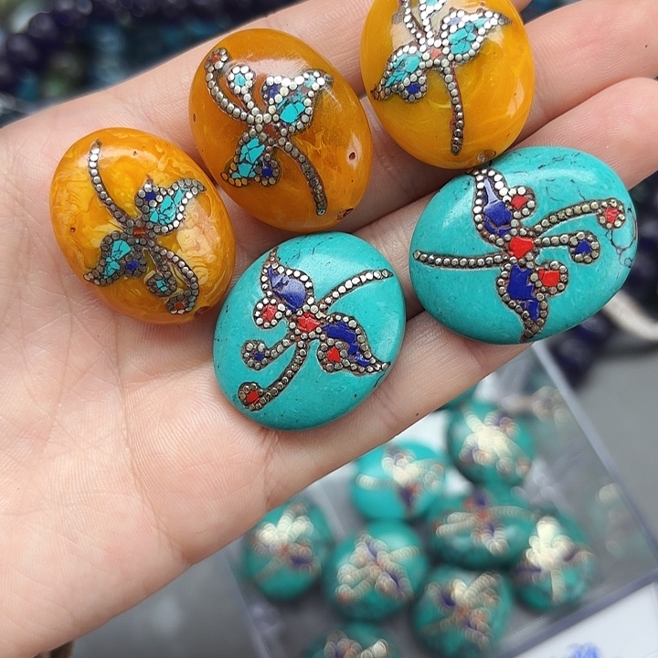 琉璃颈饰镶嵌单珠20元1颗