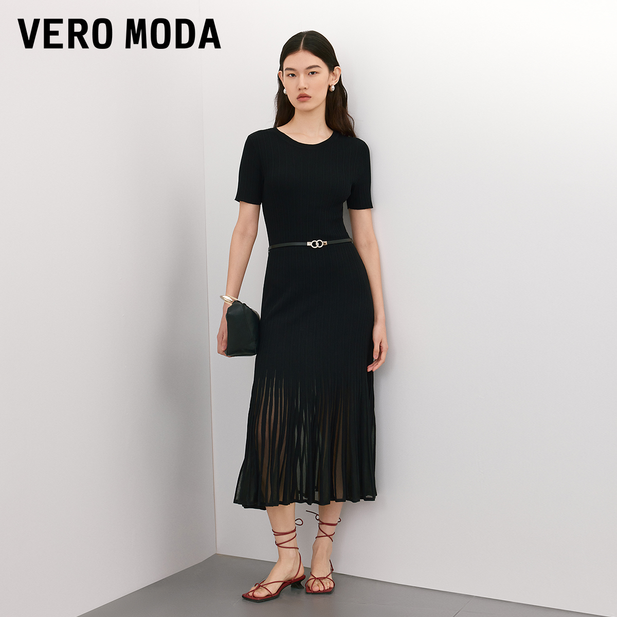 Vero Moda连衣裙【变奏织造】25透纱拼接显高显瘦老钱风325246005