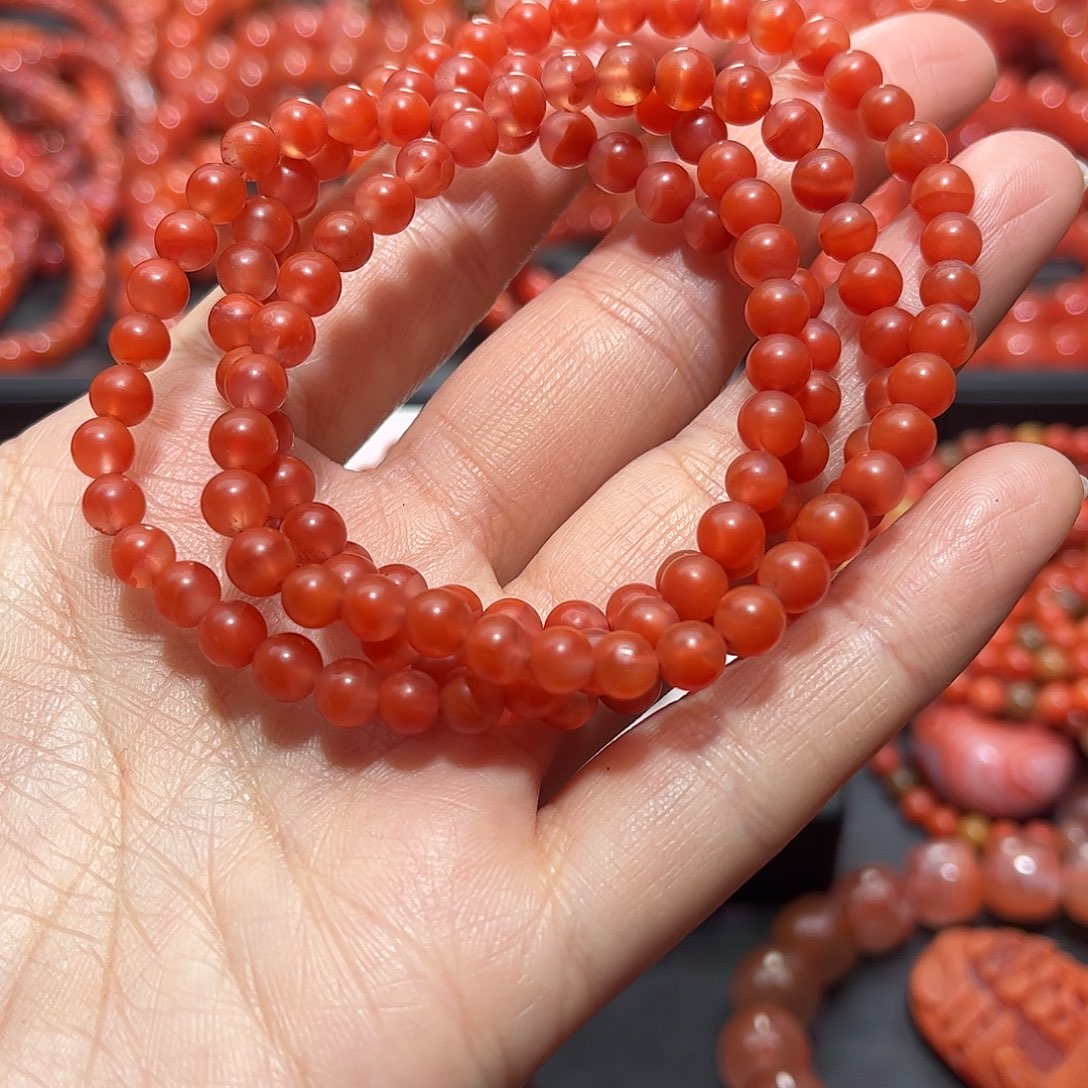 南红玛瑙手链未镶嵌