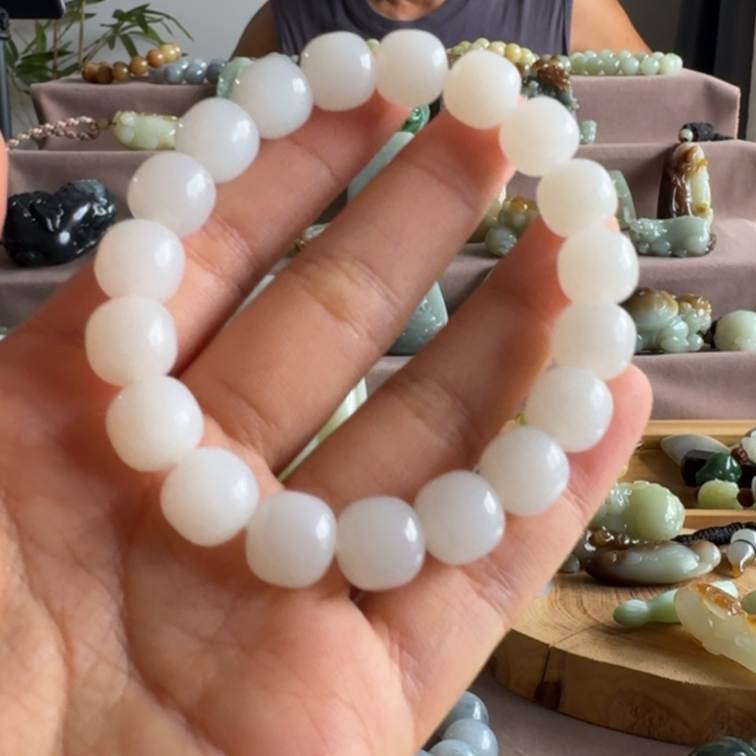 手链未镶嵌和田玉（糖玉）