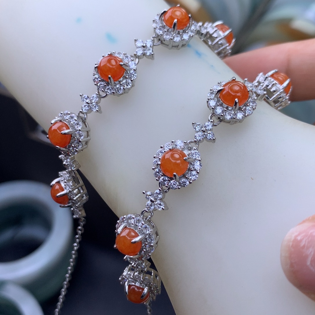 翡翠未镶嵌挂件手链