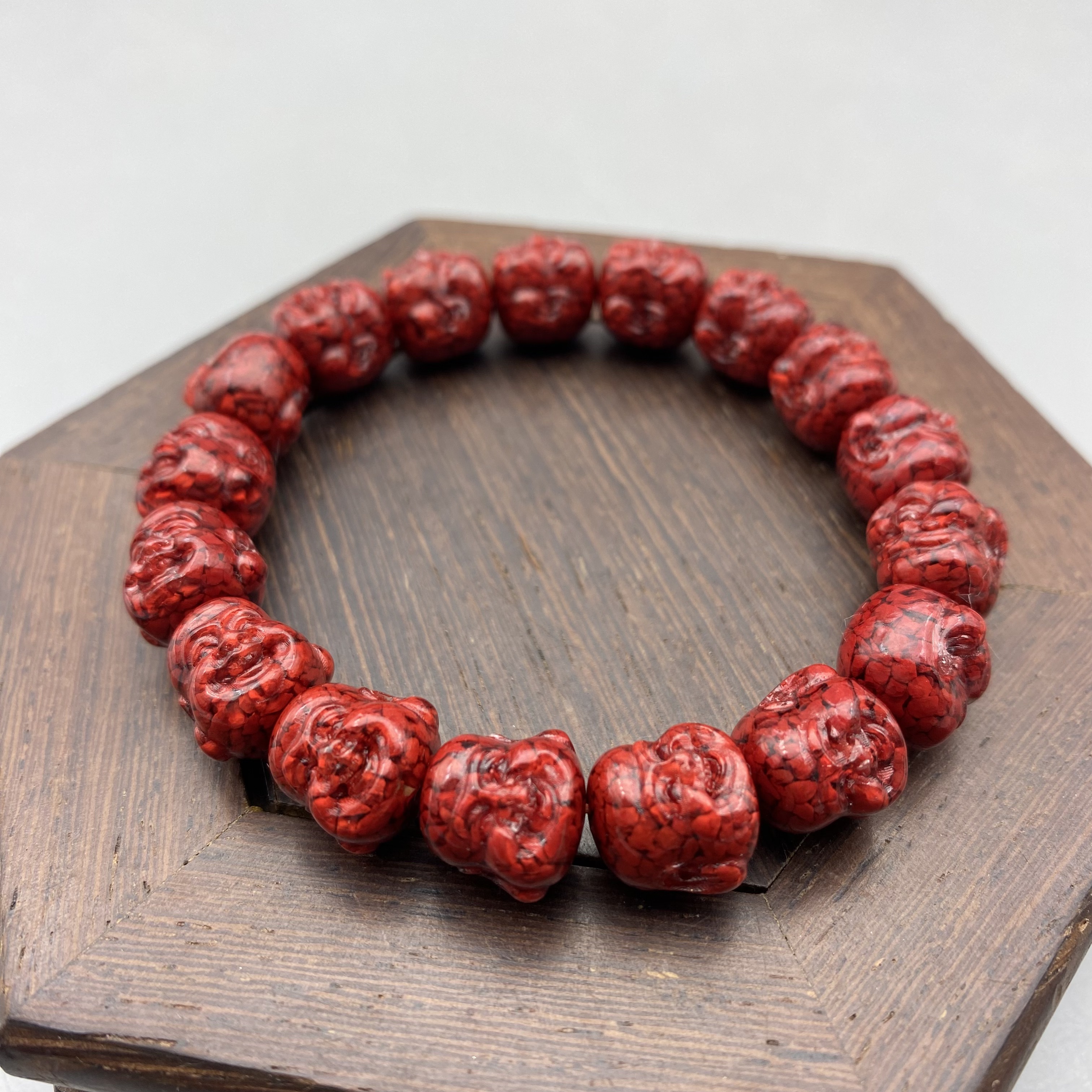 含辰砂工艺品JT331-晶体佛头手串