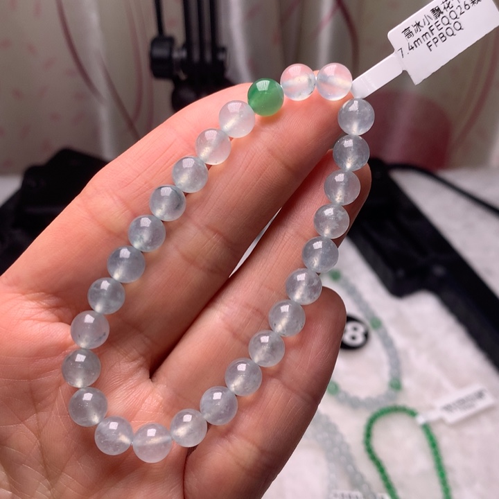 翡翠手链未镶嵌10号卡7.4
