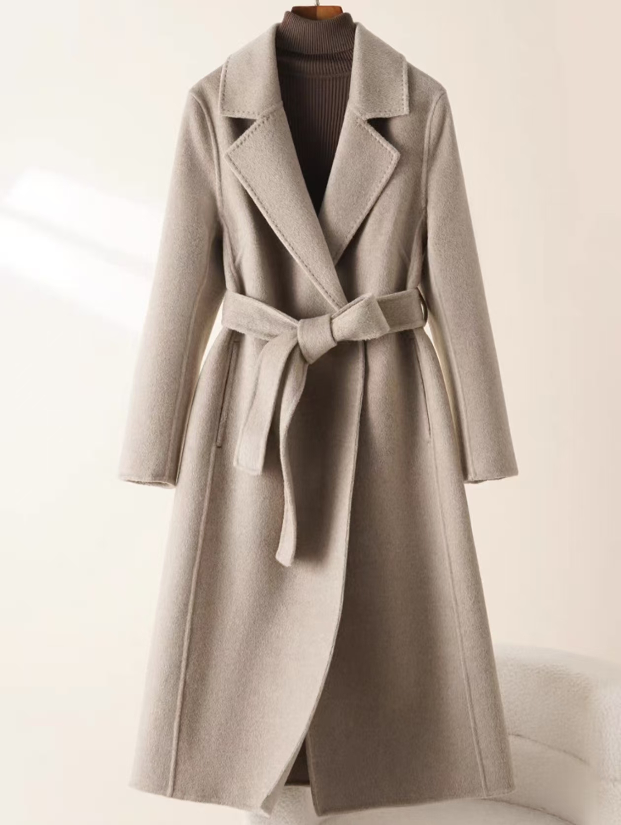 851-860 新款2025双面羊毛大衣时尚宽松慵懒风格3