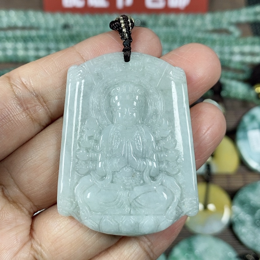【闪购商品】翡翠颈饰未镶嵌玉吊坠翡翠玉千手观音