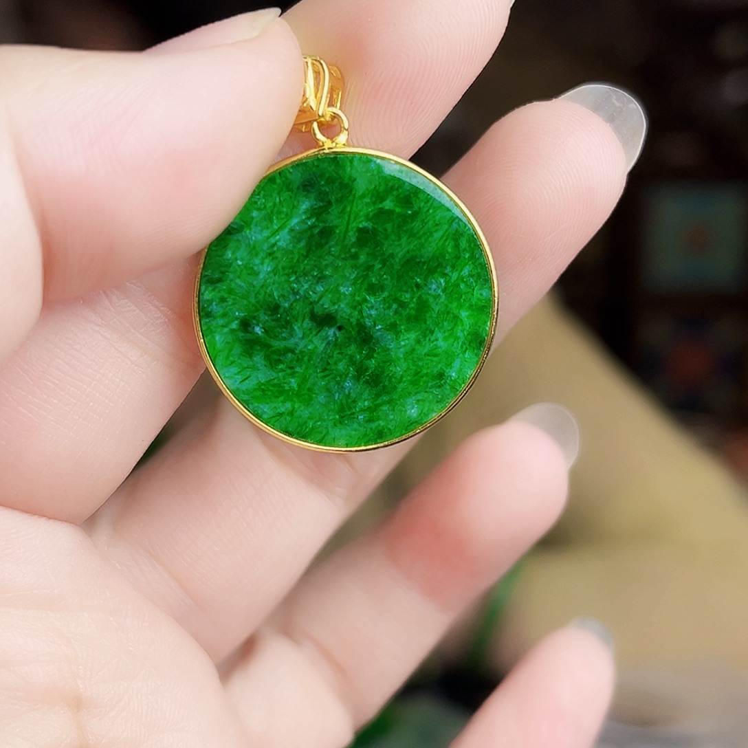 翡翠银S925镶嵌颈饰吊坠