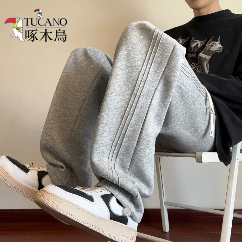 啄木鸟春秋新款青少年休闲裤潮流百搭男士运动卫裤宽松舒适长裤子