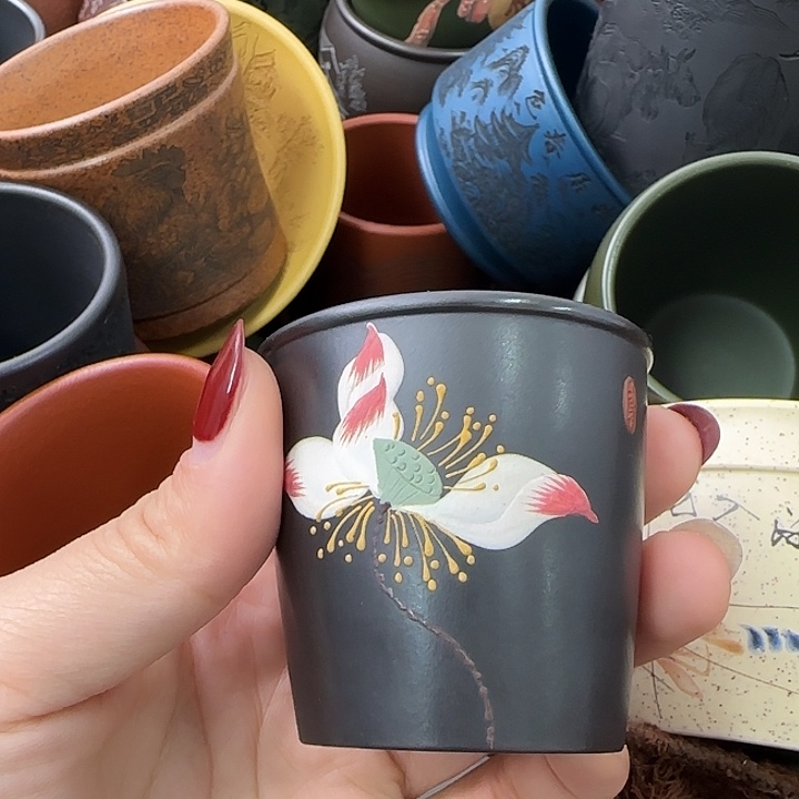 紫砂茶杯紫砂主人杯大放漏