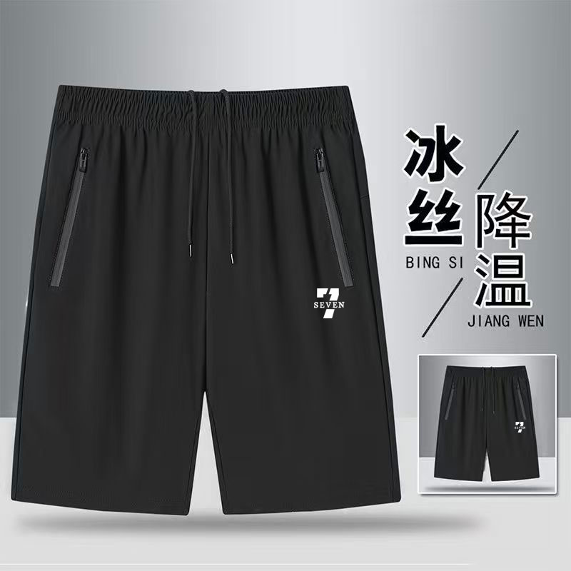 NASA联名夏季冰丝速干男士短裤宽松薄款透气弹力休闲运动五分裤