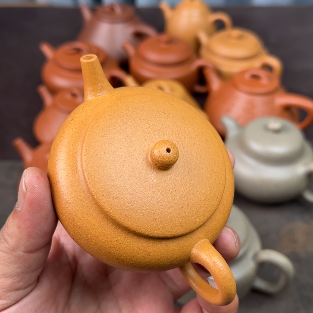 紫砂茶壶匆**年高纯度老宕口黄金段香玉壶140cc