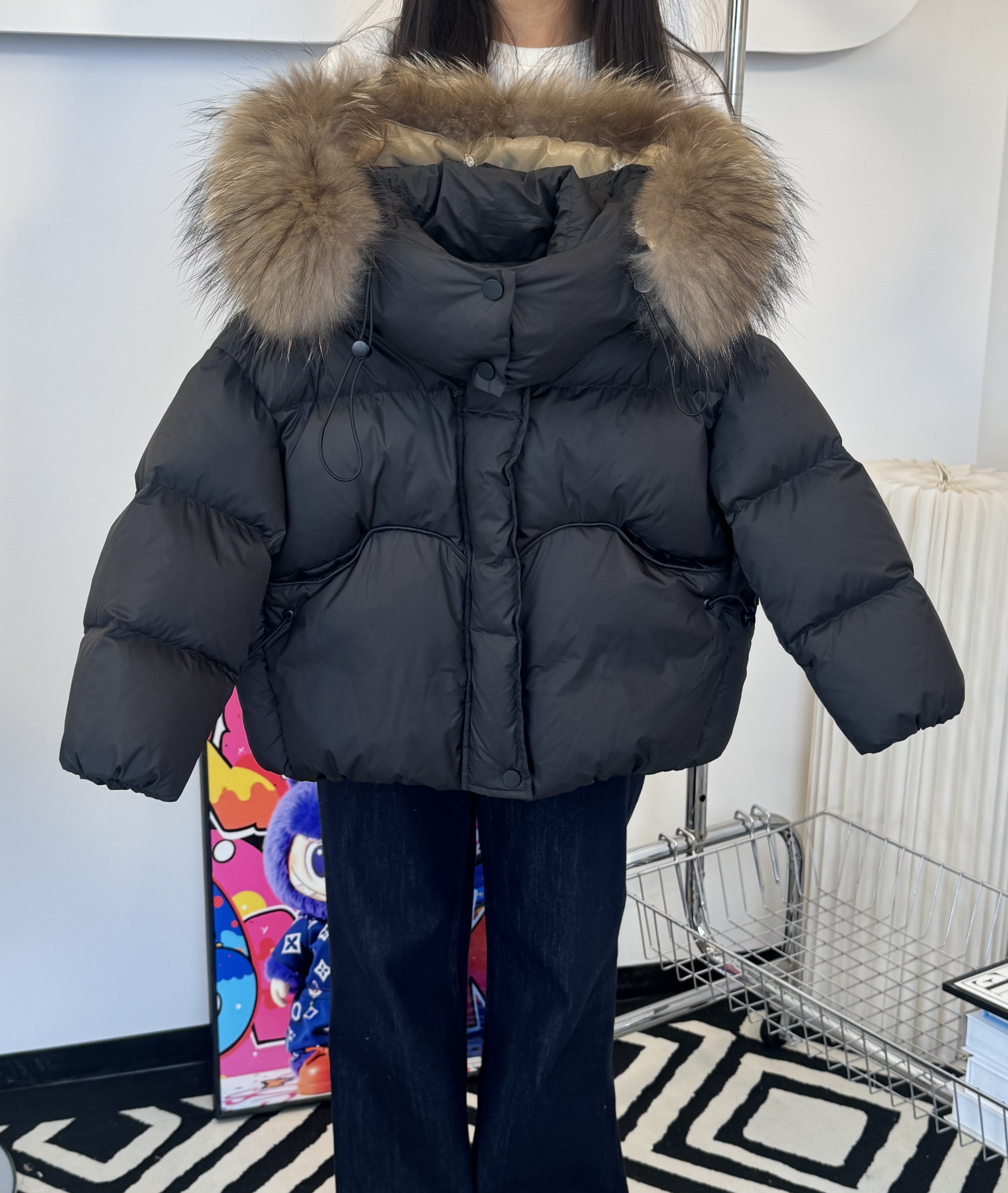 2025新款白时尚百搭连帽宽松鸭绒新国标加厚儿童羽绒服童女童