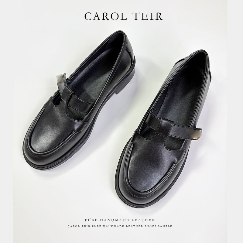 CTr 香's春秋夏季牛皮『厚底玛丽珍』2025新款3CM粗跟平跟鞋