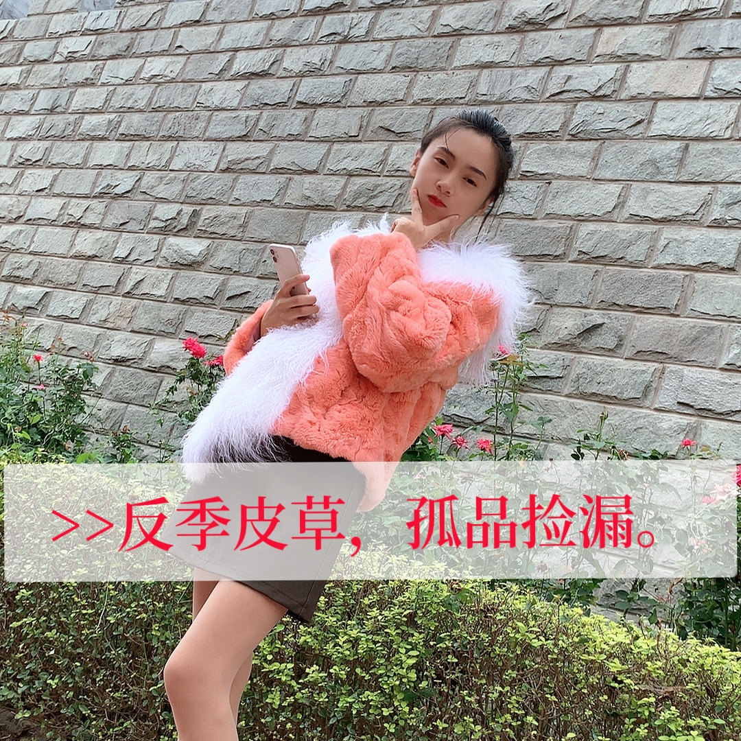 119-（掉毛，有色差）冬季女装派克服白色