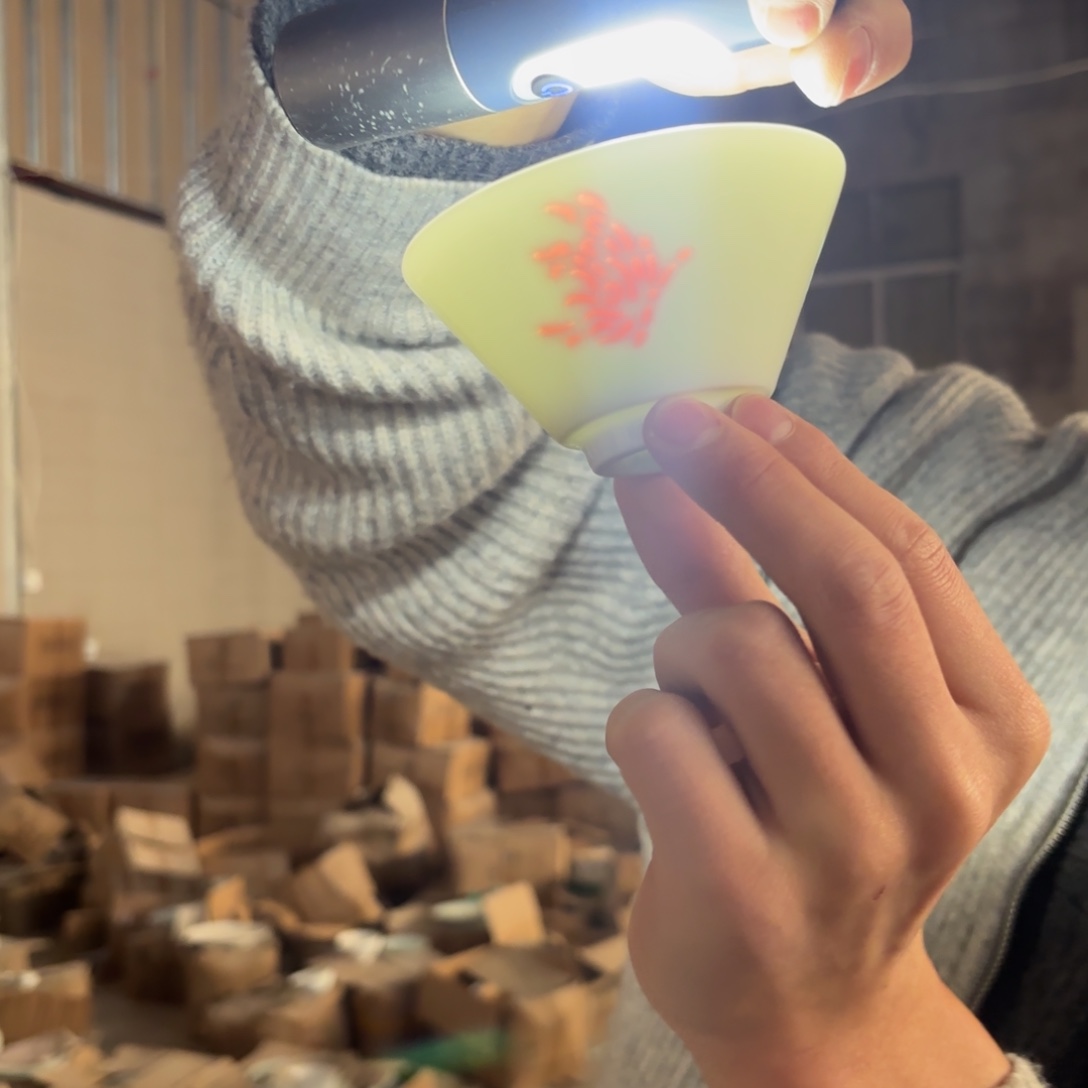 陶瓷高白泥三色蝴蝶主人杯2只（源头工厂）