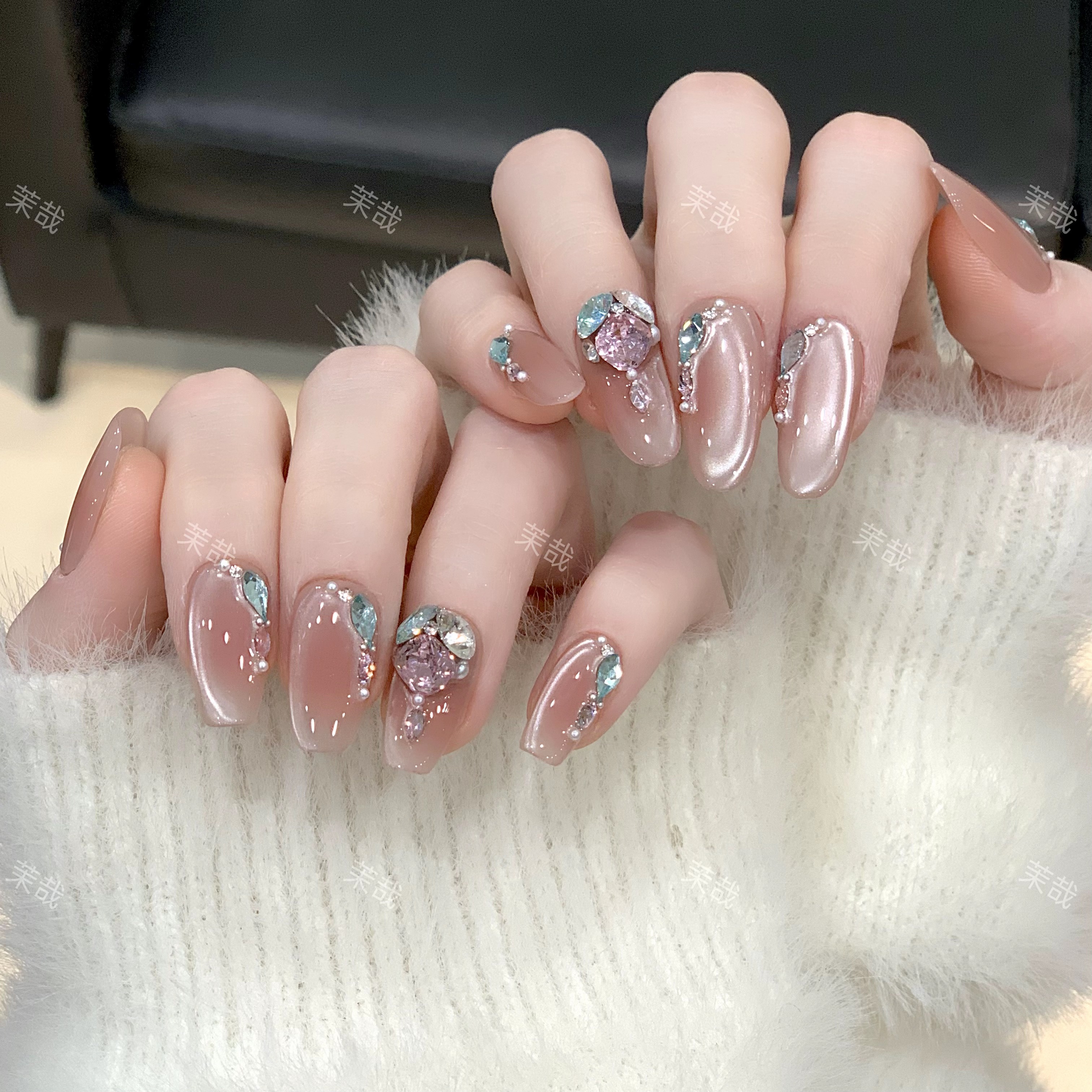 茉哉【霓裳风华】纯手工定制美甲拆卸穿戴甲A4305