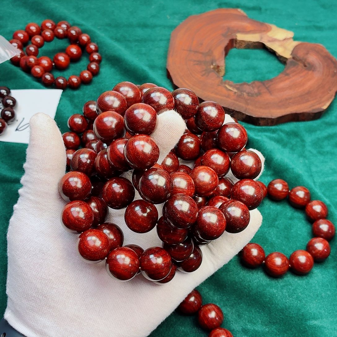 小叶紫檀手串/手链20招财纳福无胶无腊满天星