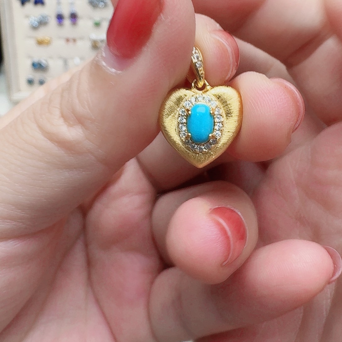 水晶吊坠(不含链)银S925镶嵌吊坠