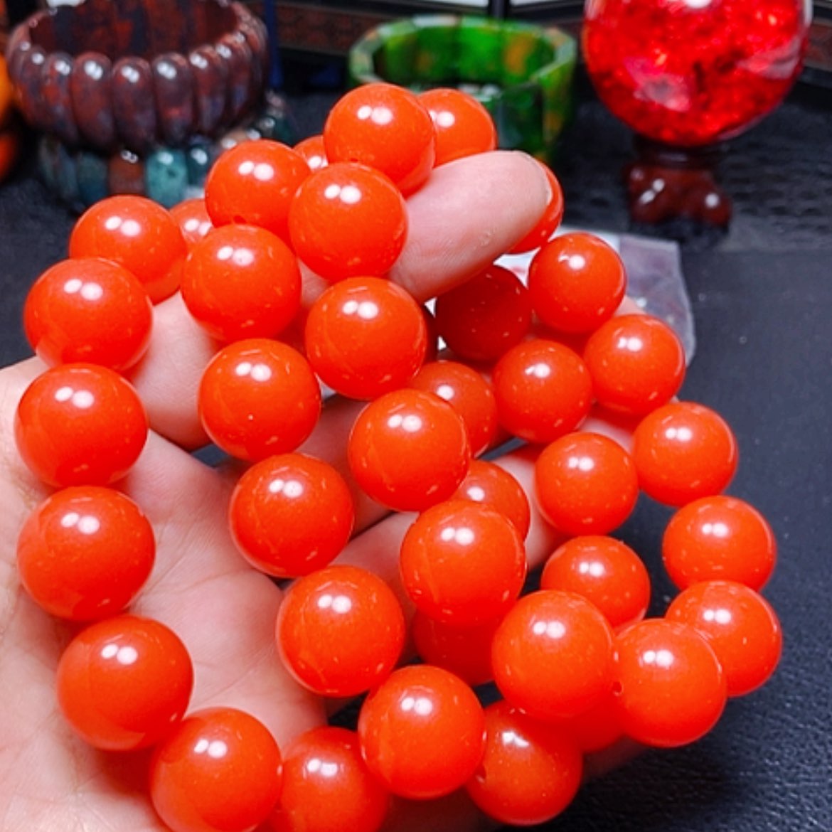 【闪购商品】玛瑙/玉髓颈饰未镶嵌中国红16