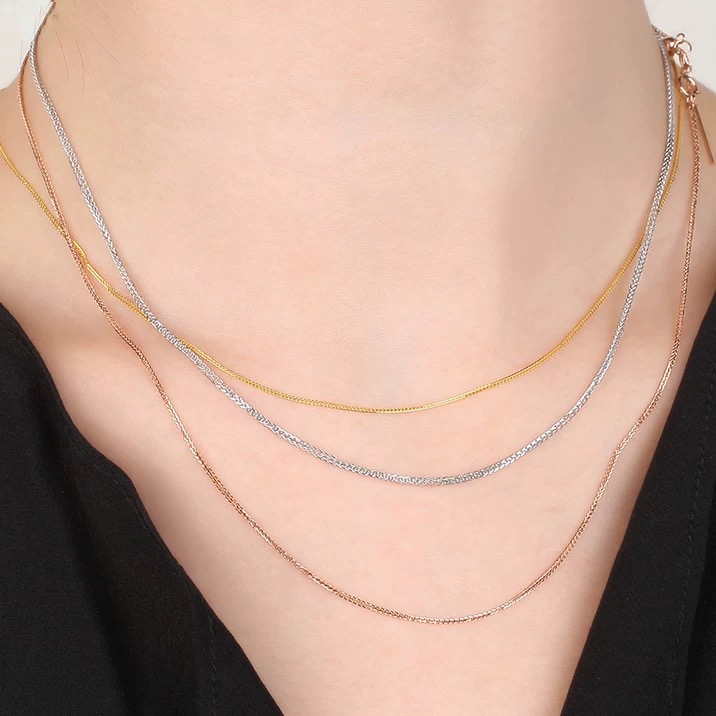 链子925银 S925银链万能插针锁骨链素气质链百搭简约时尚轻奢素链