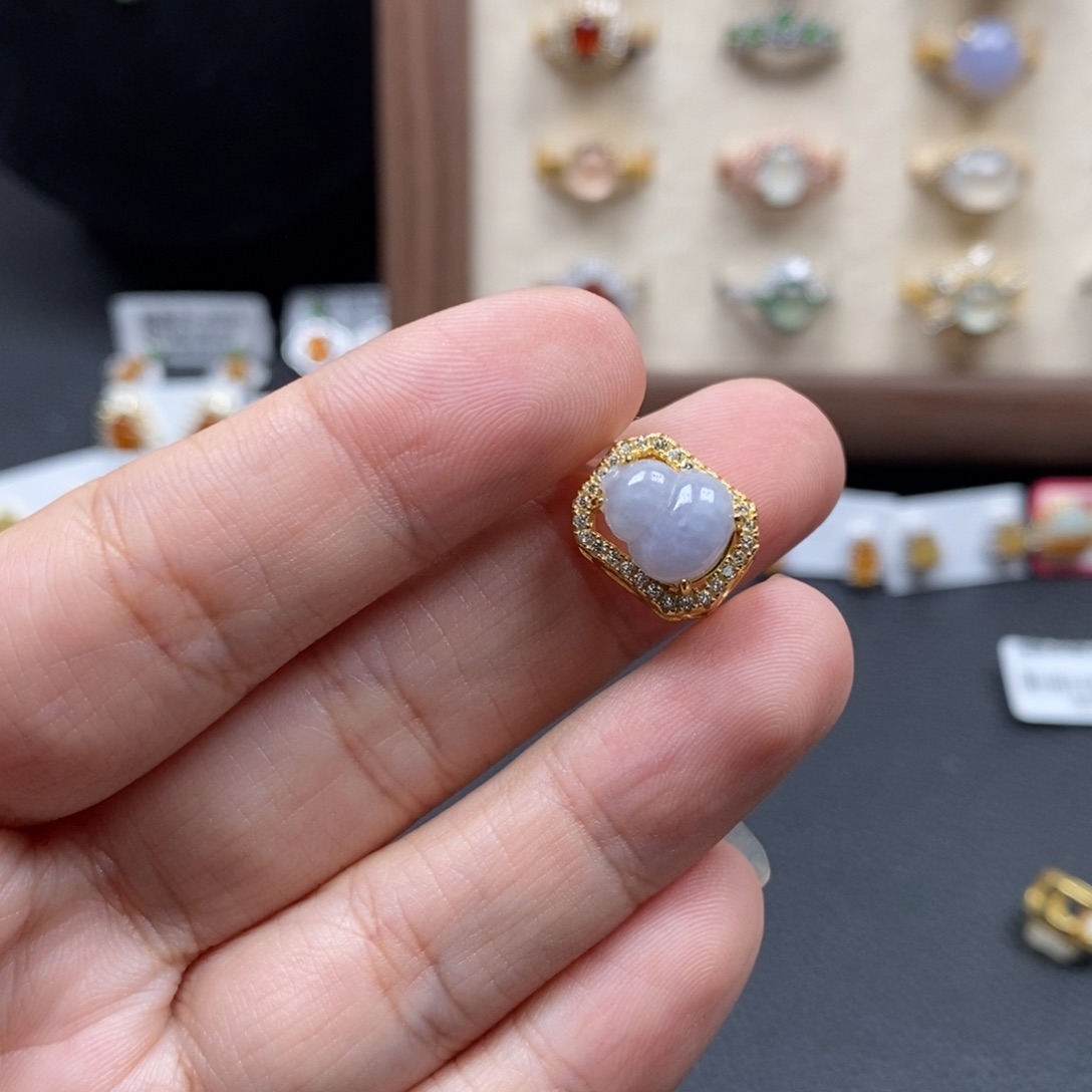 翡翠银S925镶嵌戒指