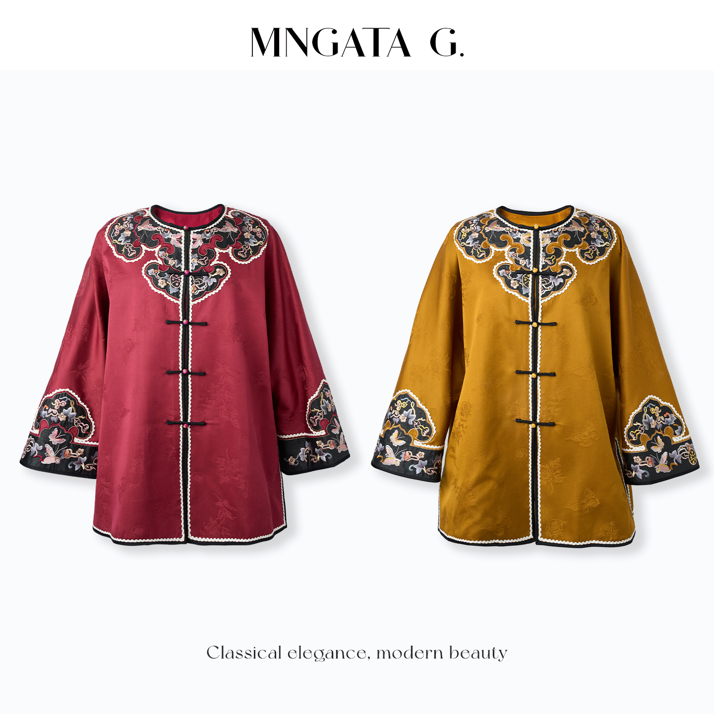 MNGATA G.宫小妍【香云纱·如意太太服】真丝新中式国风上衣5122630