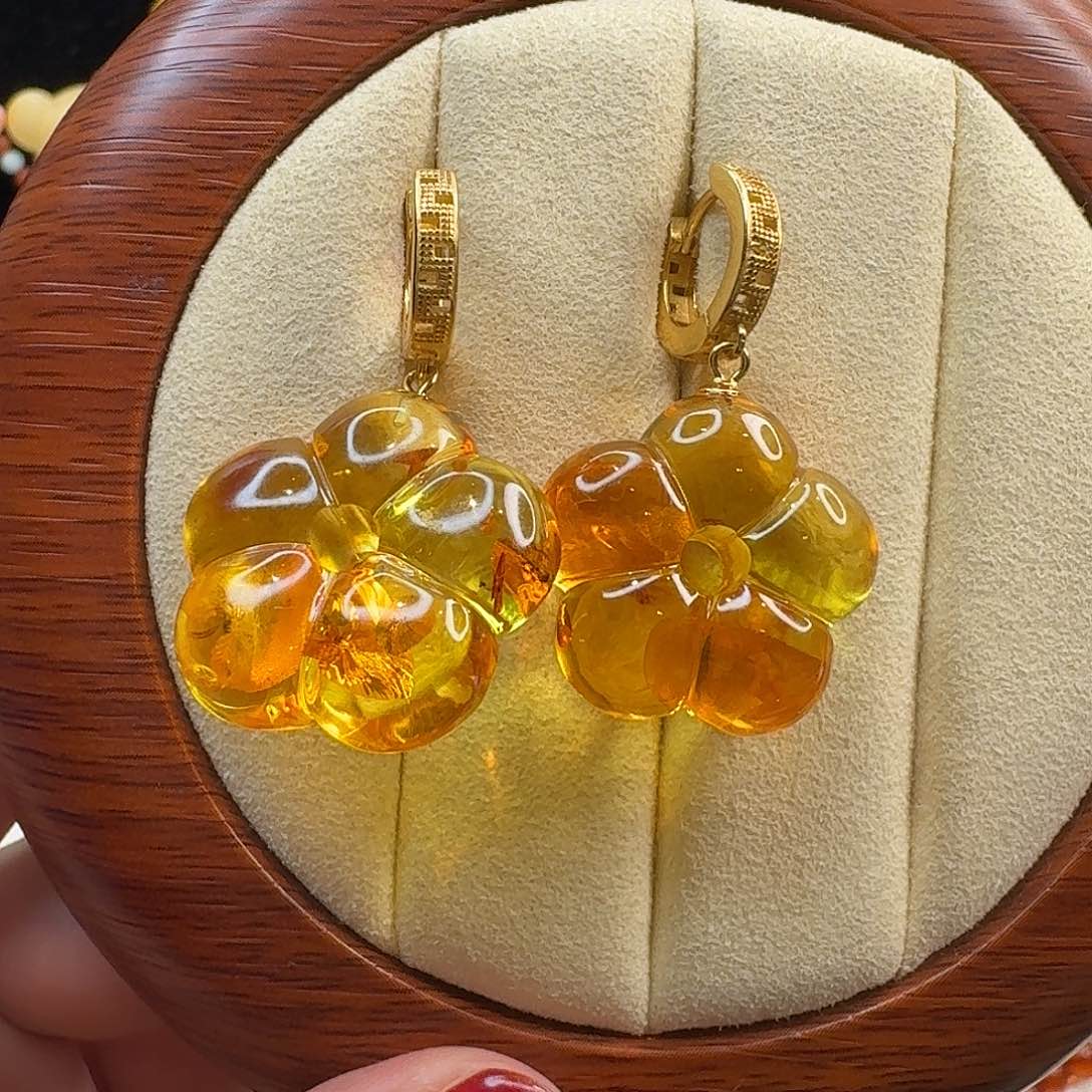 琥珀耳饰未镶嵌琥珀耳饰