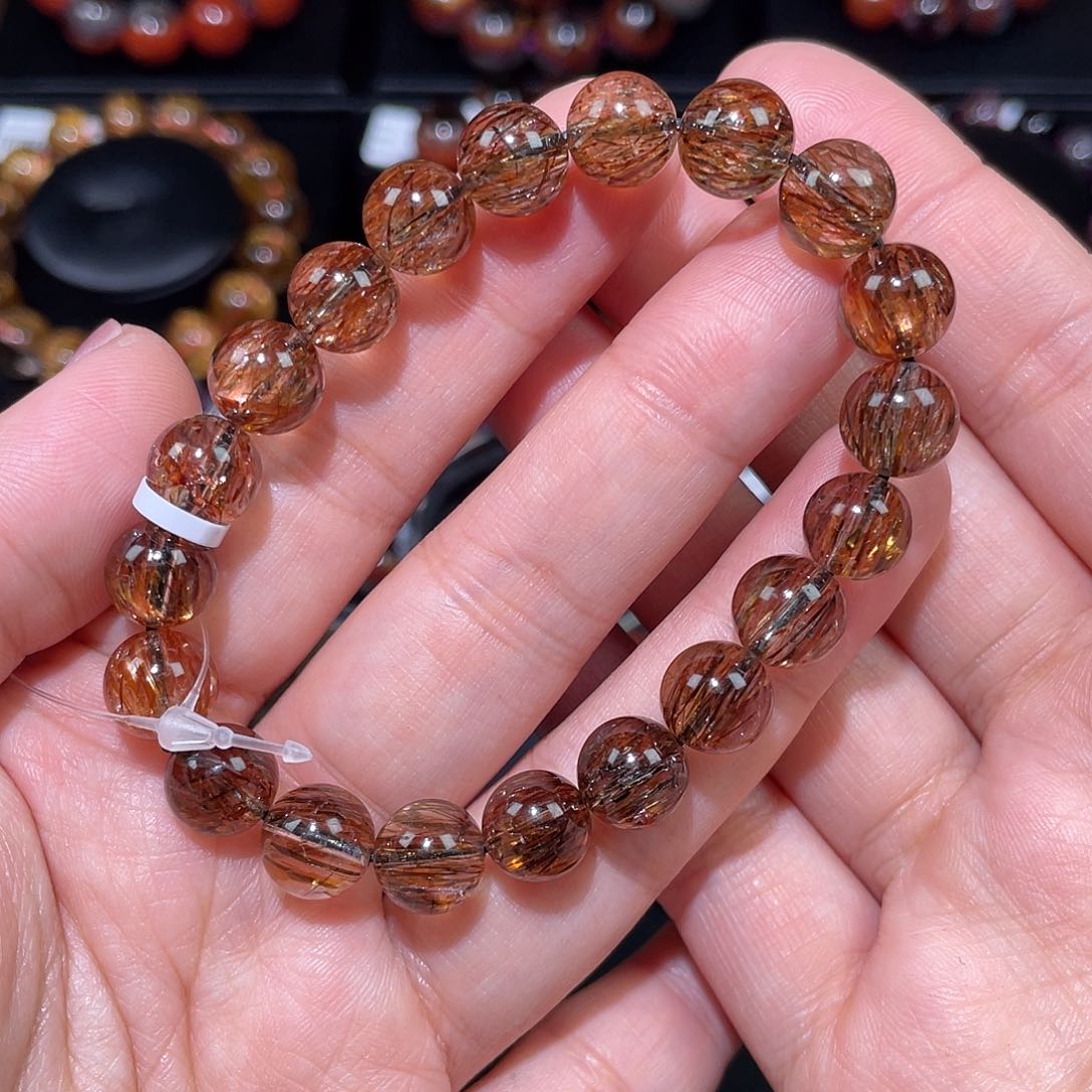 水晶黑金超七手链A9.5银S925镶嵌聪**…