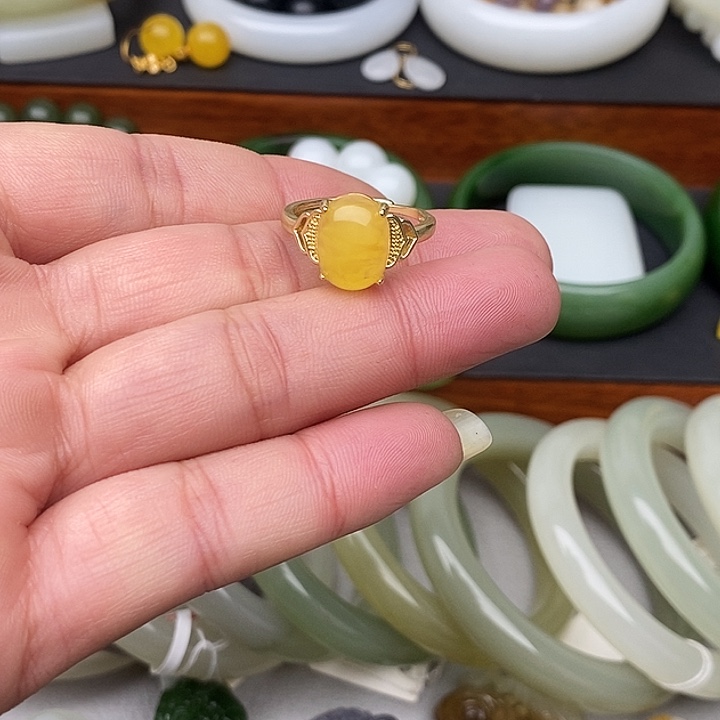 姗****蜜蜡未镶嵌戒指蜜蜡戒指