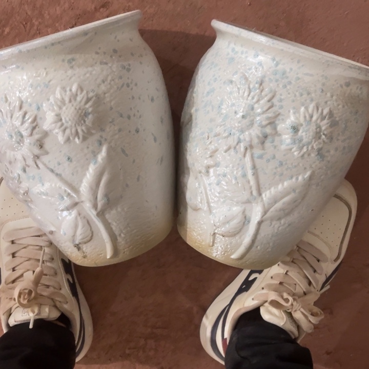 紫砂花盆口径19高度24两只正品