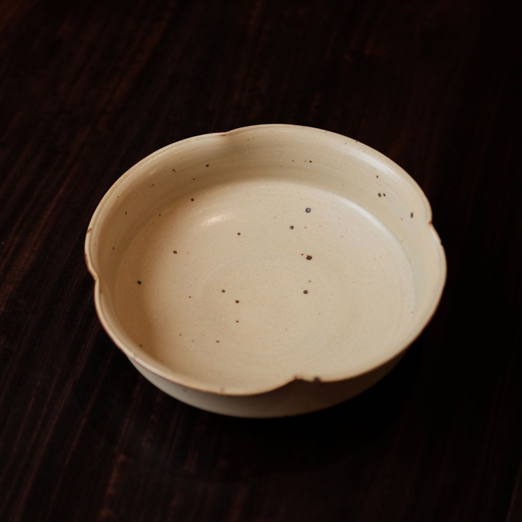 【慕白茶集】秘青色花口盘（YM250015）