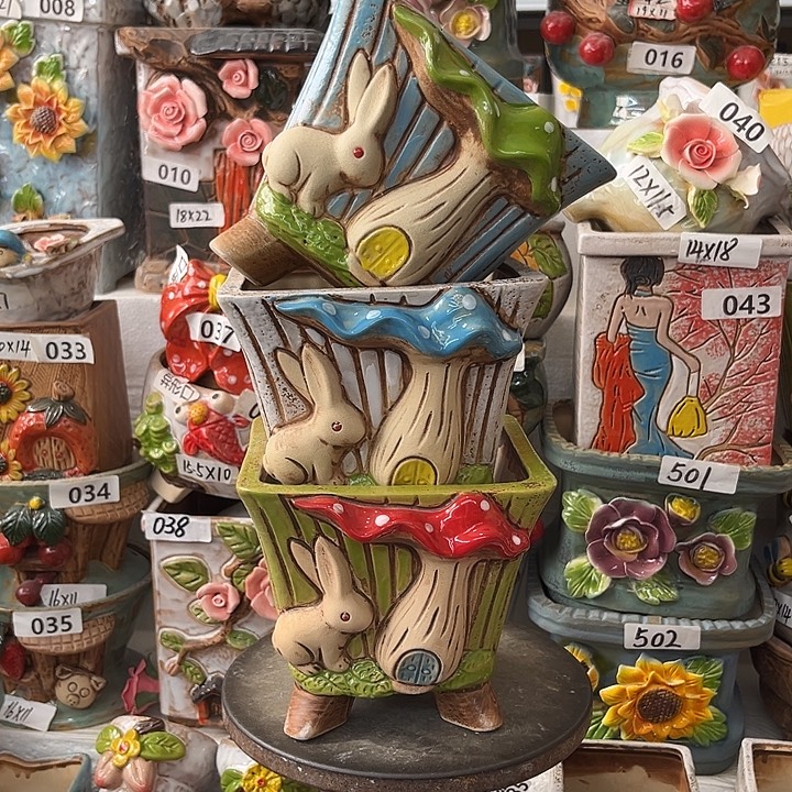 粗陶材质多肉花盆