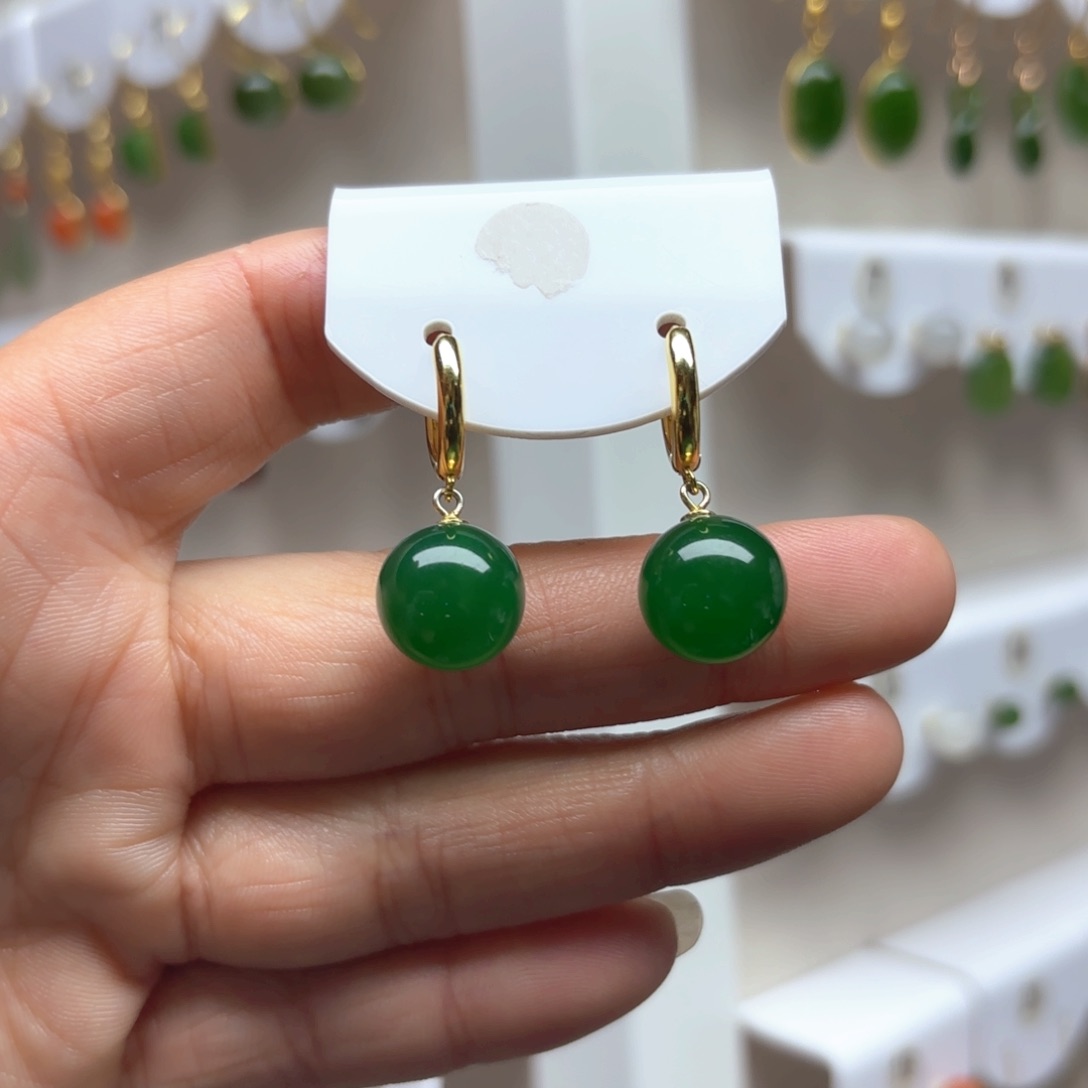 玛瑙/玉髓耳饰银S925镶嵌