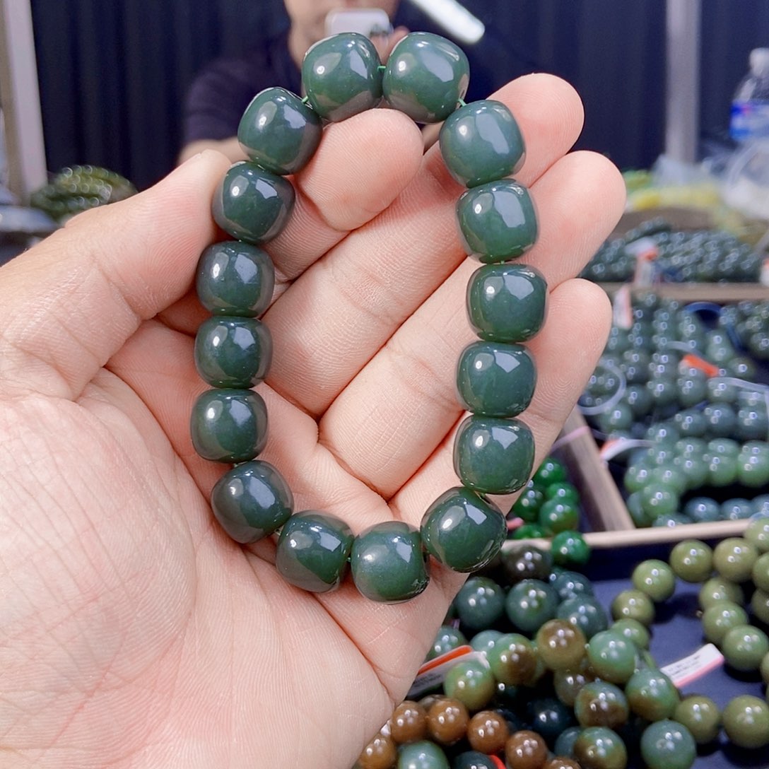 手串未镶嵌和田玉纯天然卡14新疆且末料且末蓝手串多样性发一