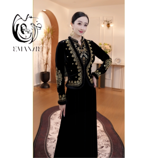 W6208依曼之舞异域风情新款刺绣女装上衣印度纱丽服饰新疆舞蹈服