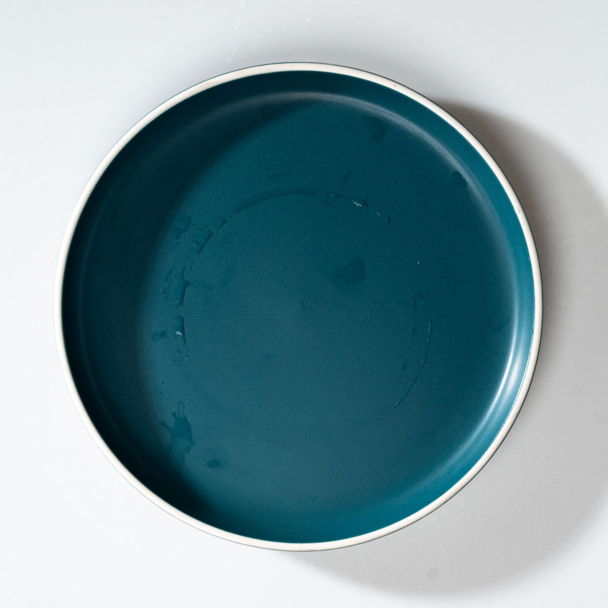 出口外贸哑光釉面孔雀青色8英寸西餐盘4只装