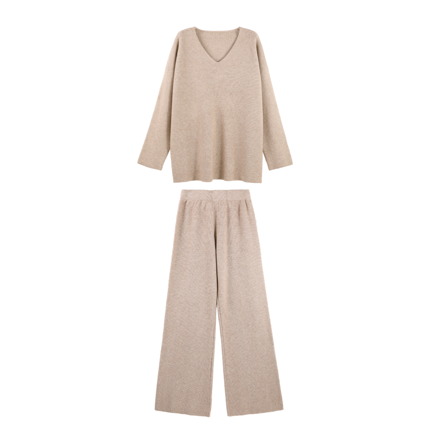 2025秋冬新款慵懒毛衣套装高级秋冬长袖上衣长裤两件套HBZX918198