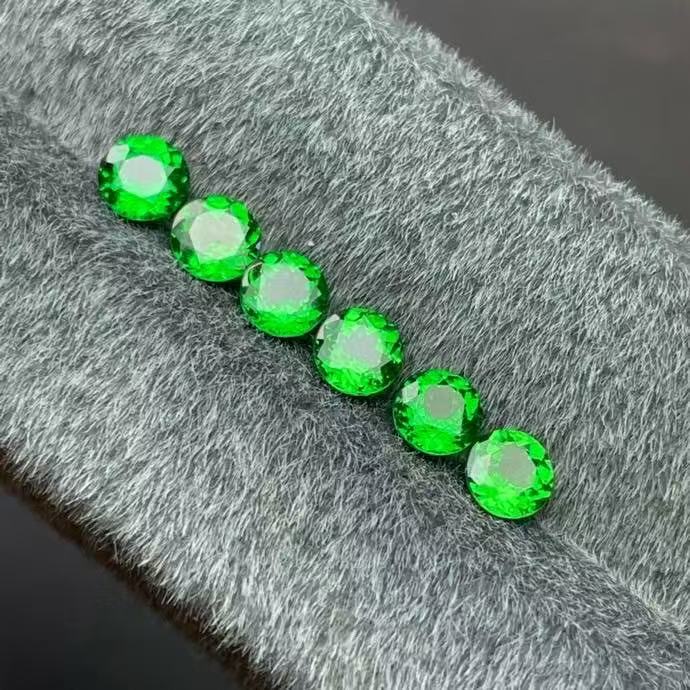 天然钻切沙弗莱手链料纯净体满火彩3.16ct