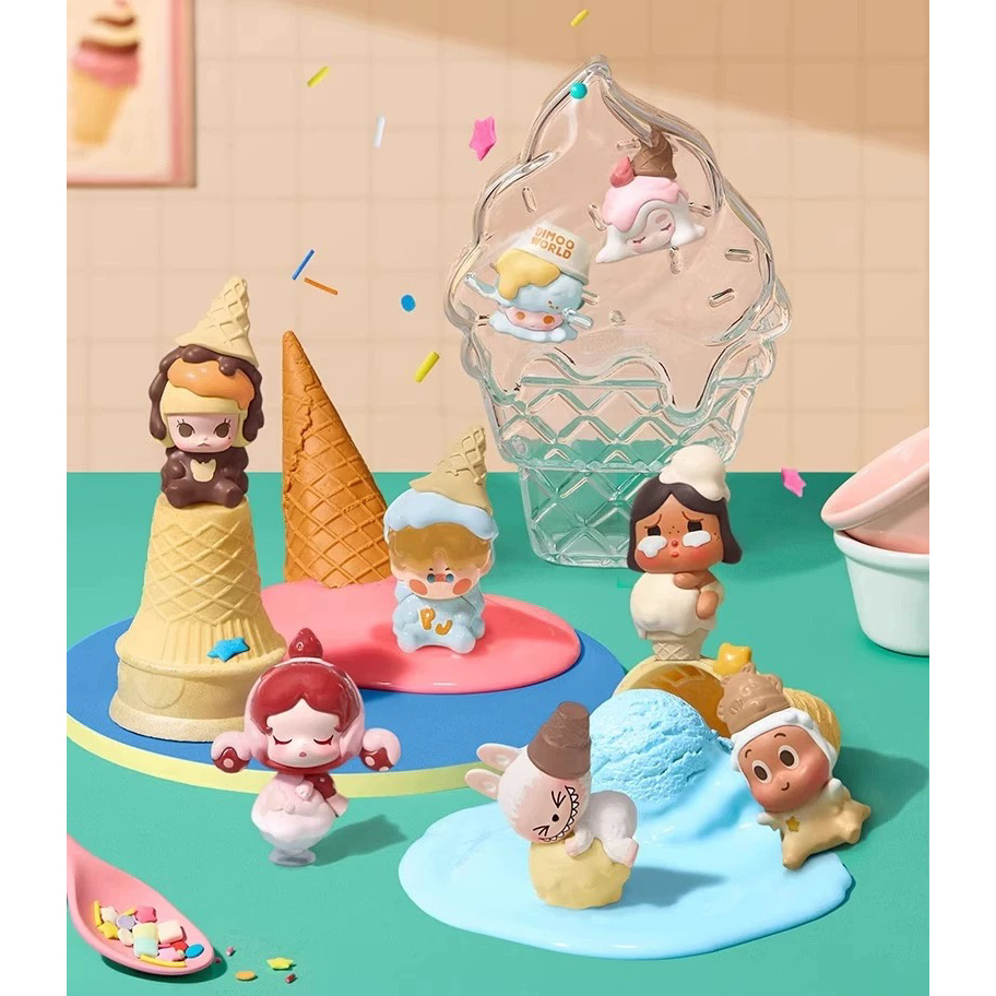 （代拆）泡泡热化冰淇淋甜筒杯系列新品潮玩萌粒公仔挂件