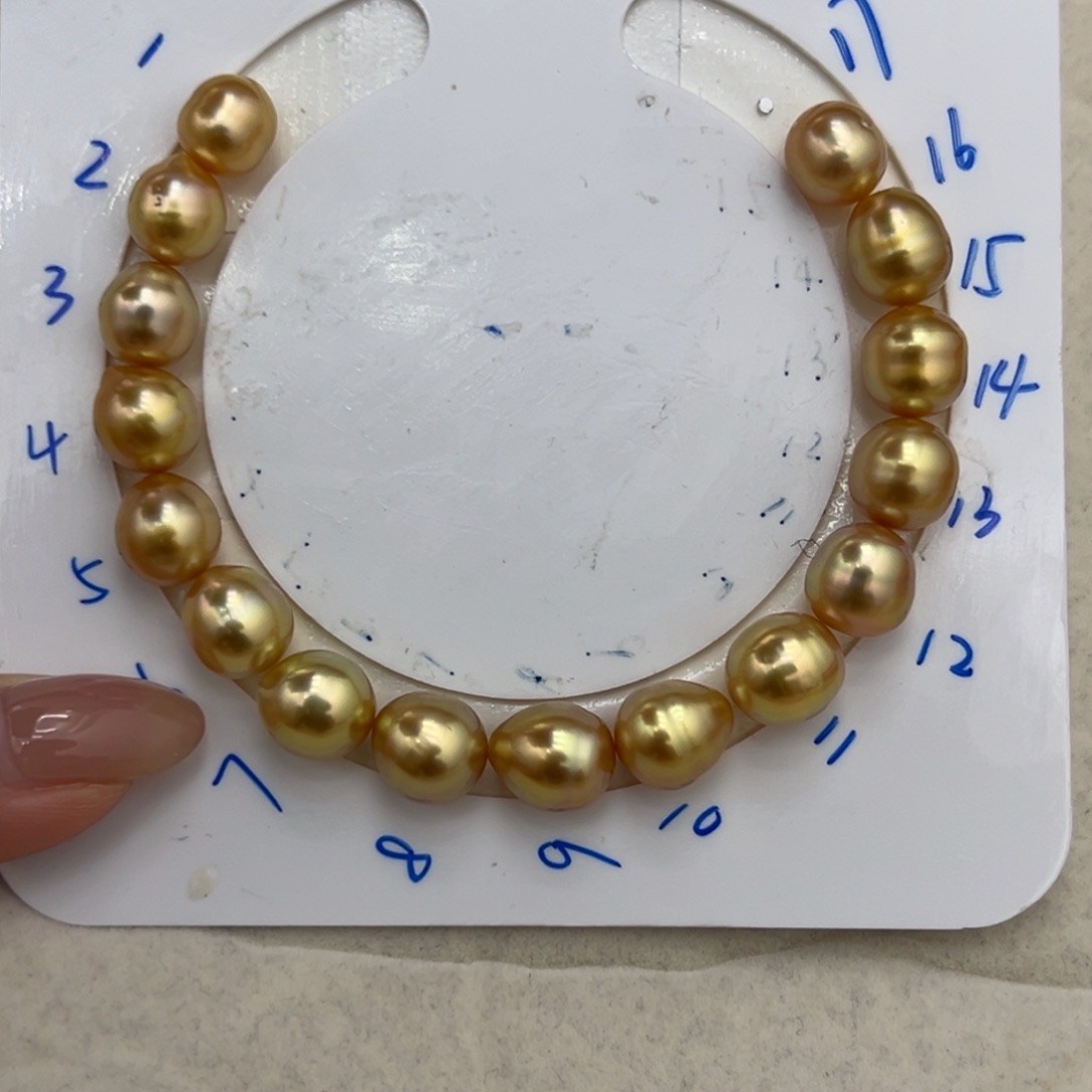 海水珍珠8-10.3mm浓金手串未镶嵌