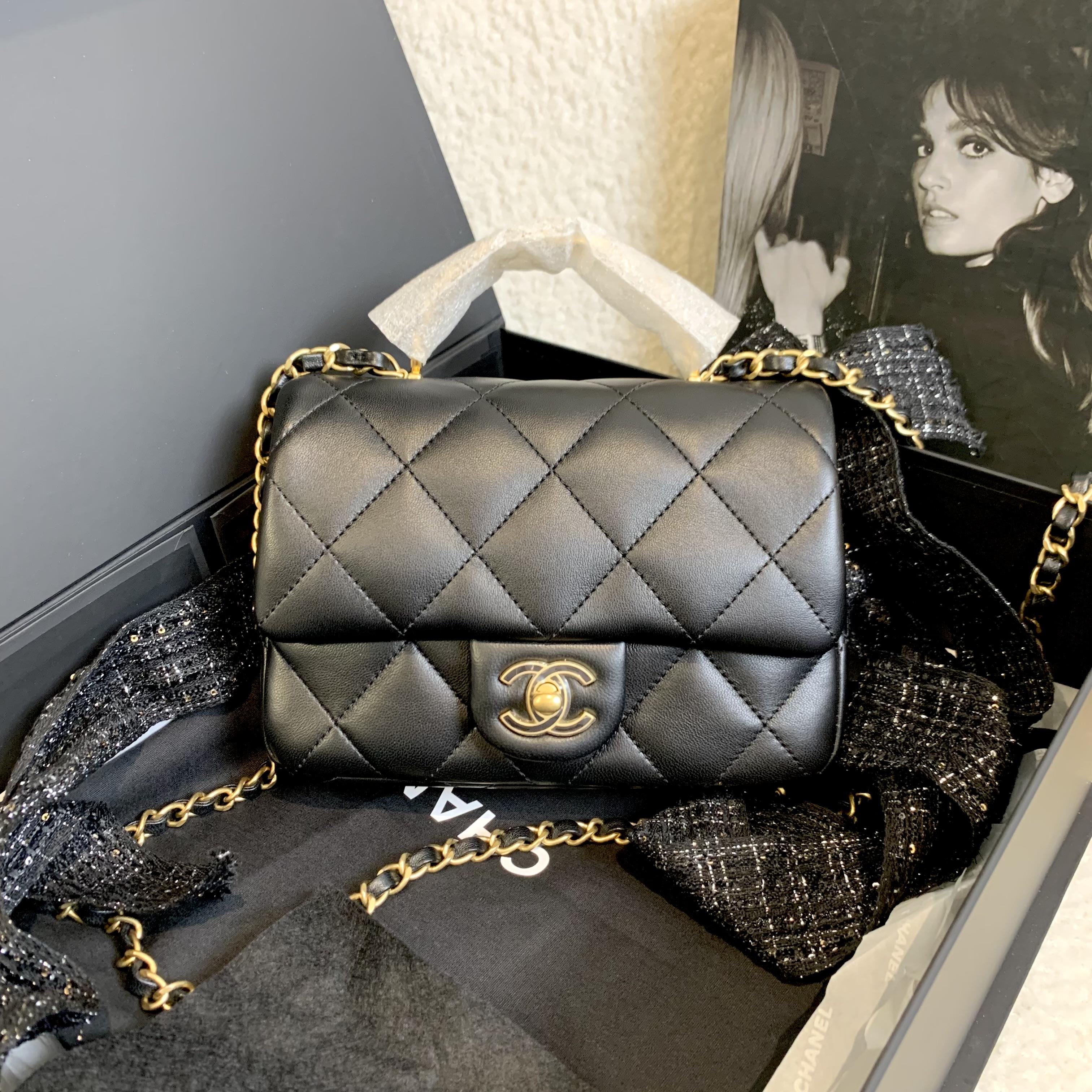 全新未使用 Chanel/香奈儿 壹臻/25c 黑金手柄方胖子/92889836
