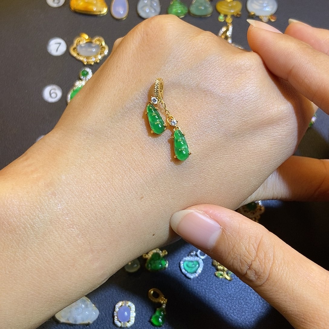 翡翠银S925镶嵌吊坠(不含链)