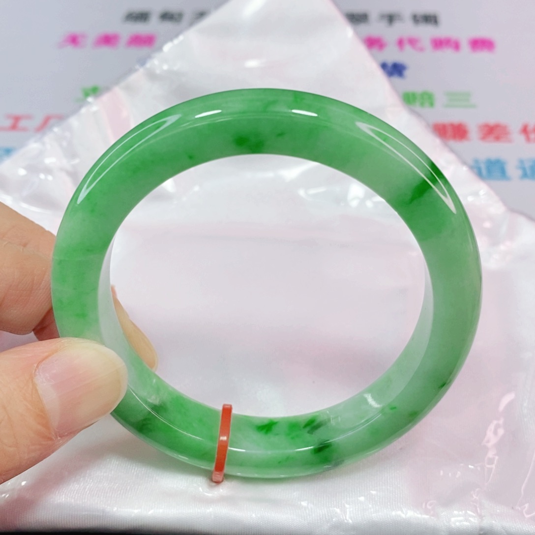 未镶嵌手镯翡翠55圈口正圈-高货微瑕捡漏