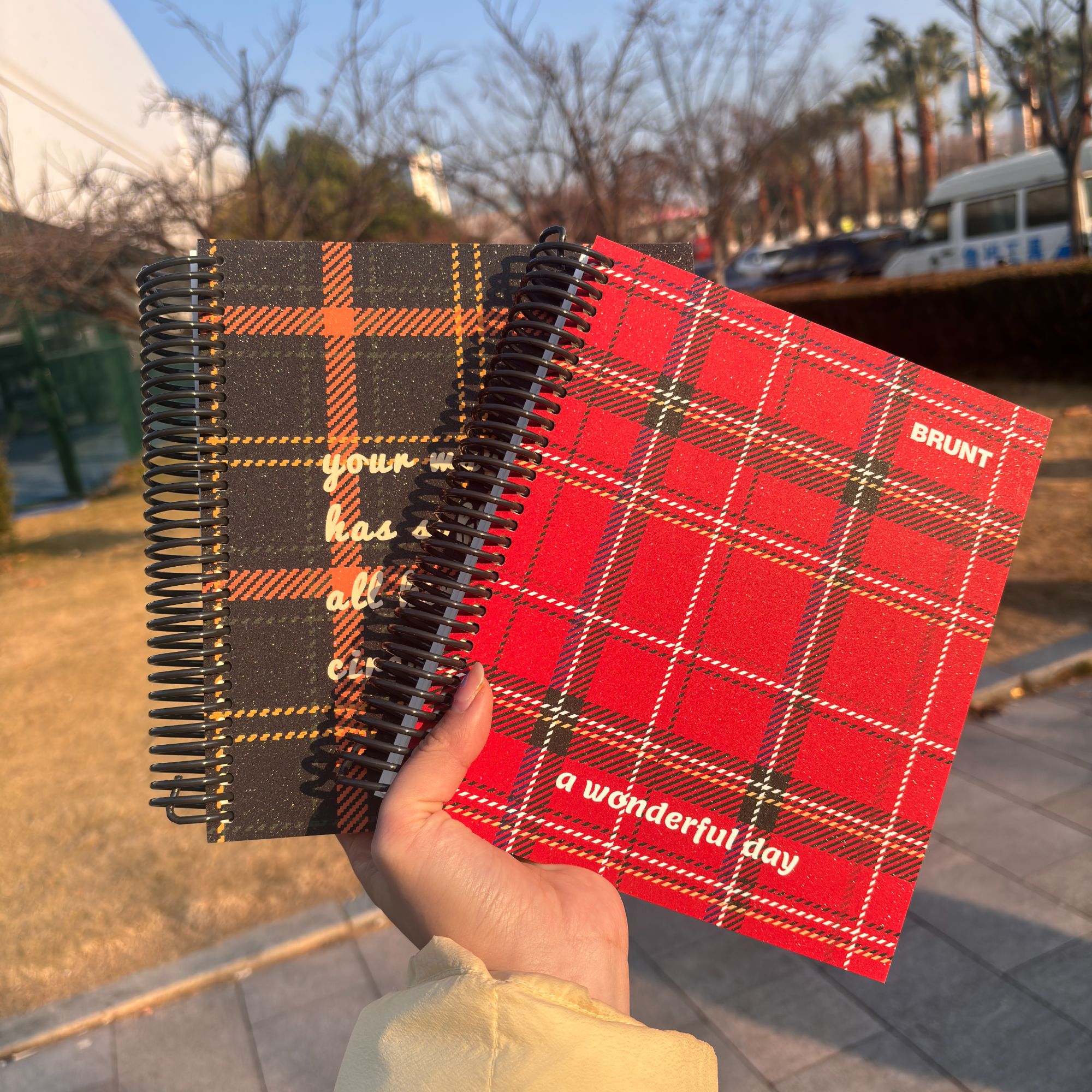 BRUNT【条纹格】系列美式A5横翻侧翻大线圈封面带细闪可撕线