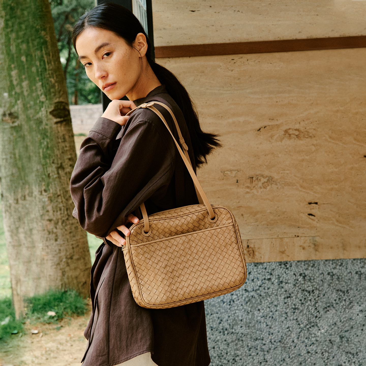 avalea葳里 羊皮手工编织枕头托特包 2025夏新款单肩斜挎女包C409