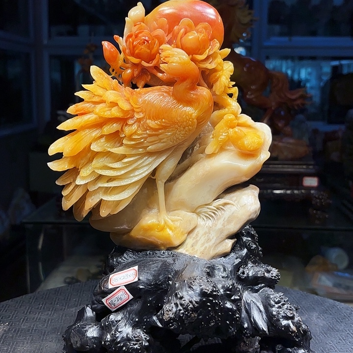 夕***红寿山石寿山石雕刻工艺品