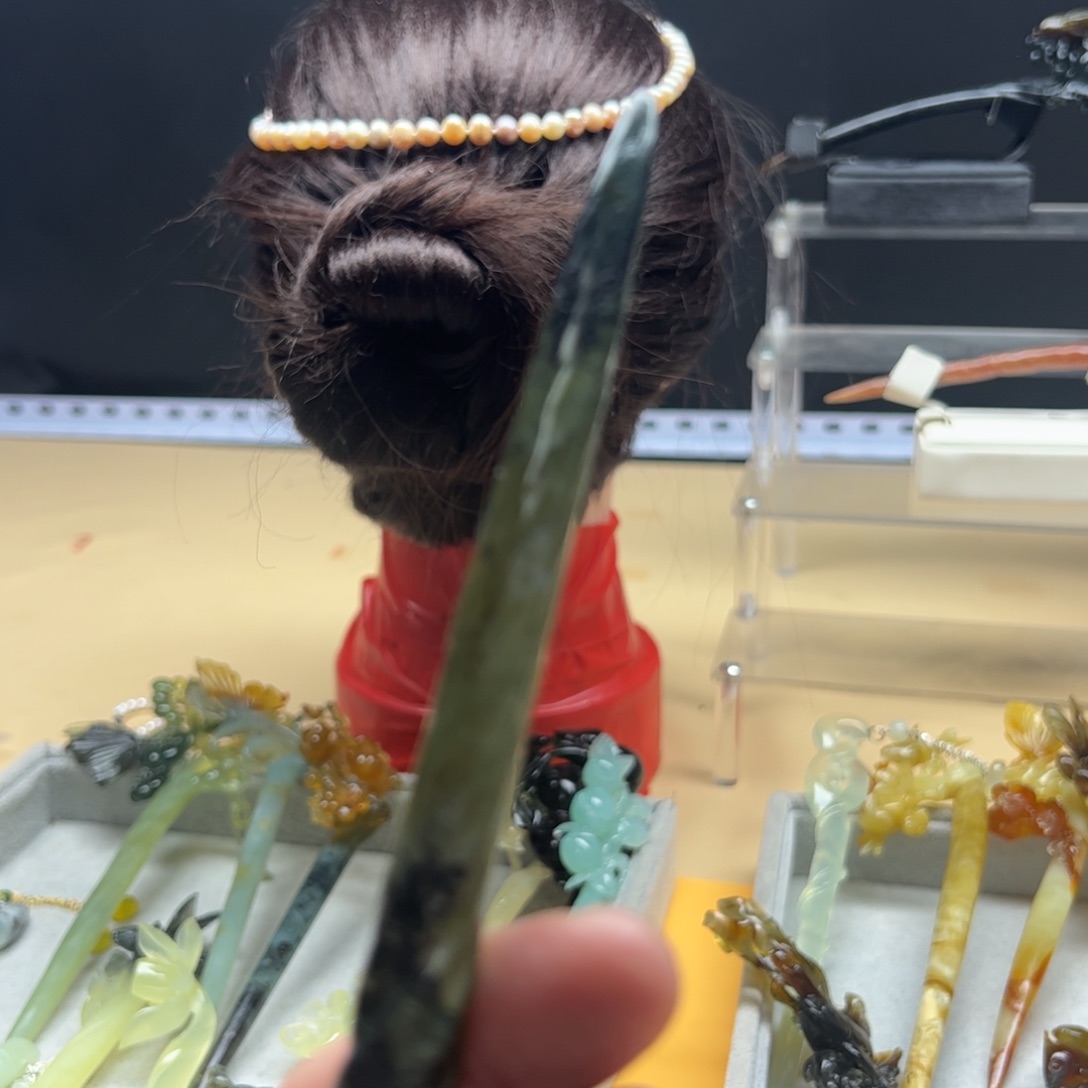 岫玉福利发簪未镶嵌思*