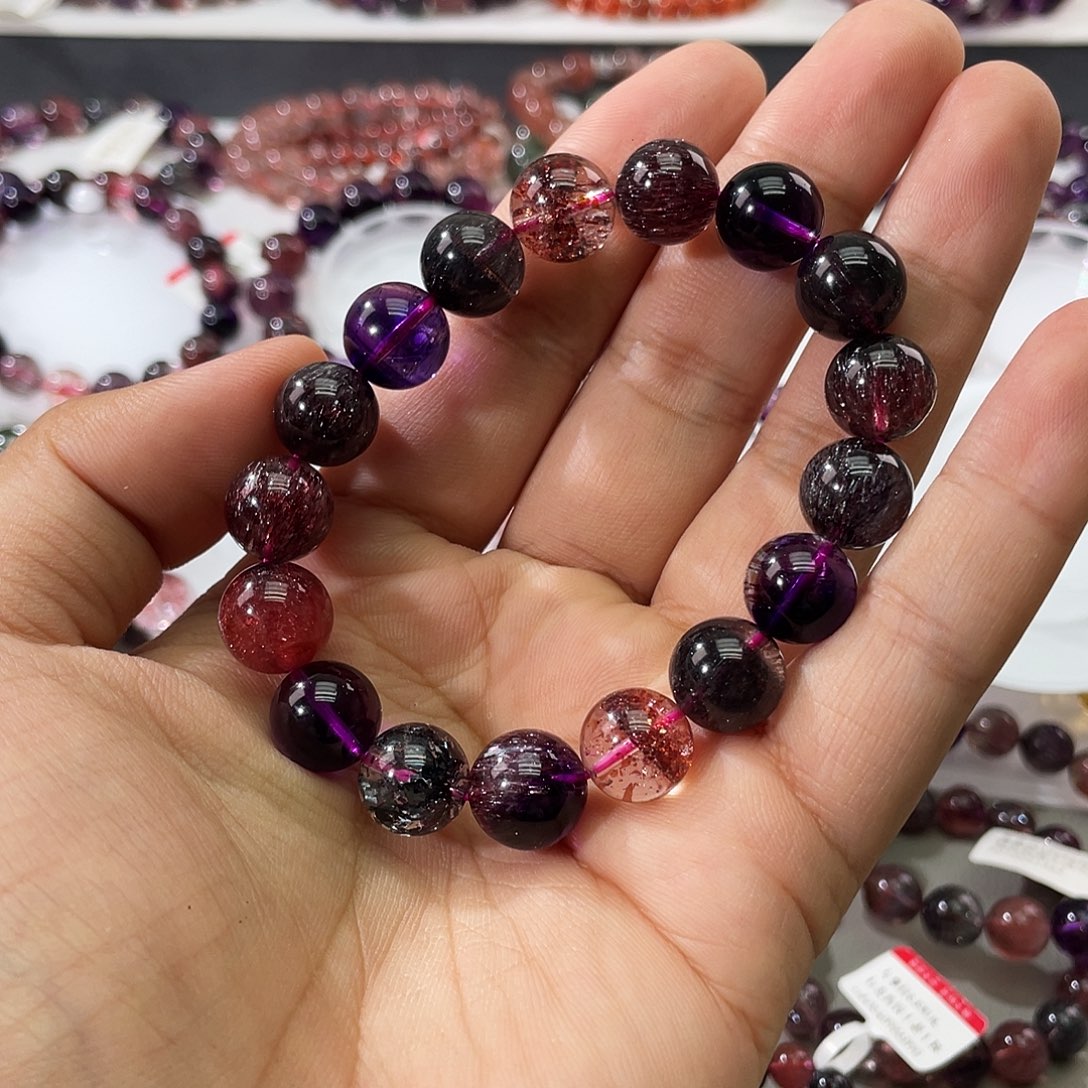 水晶手链未镶嵌黑加仑 12m