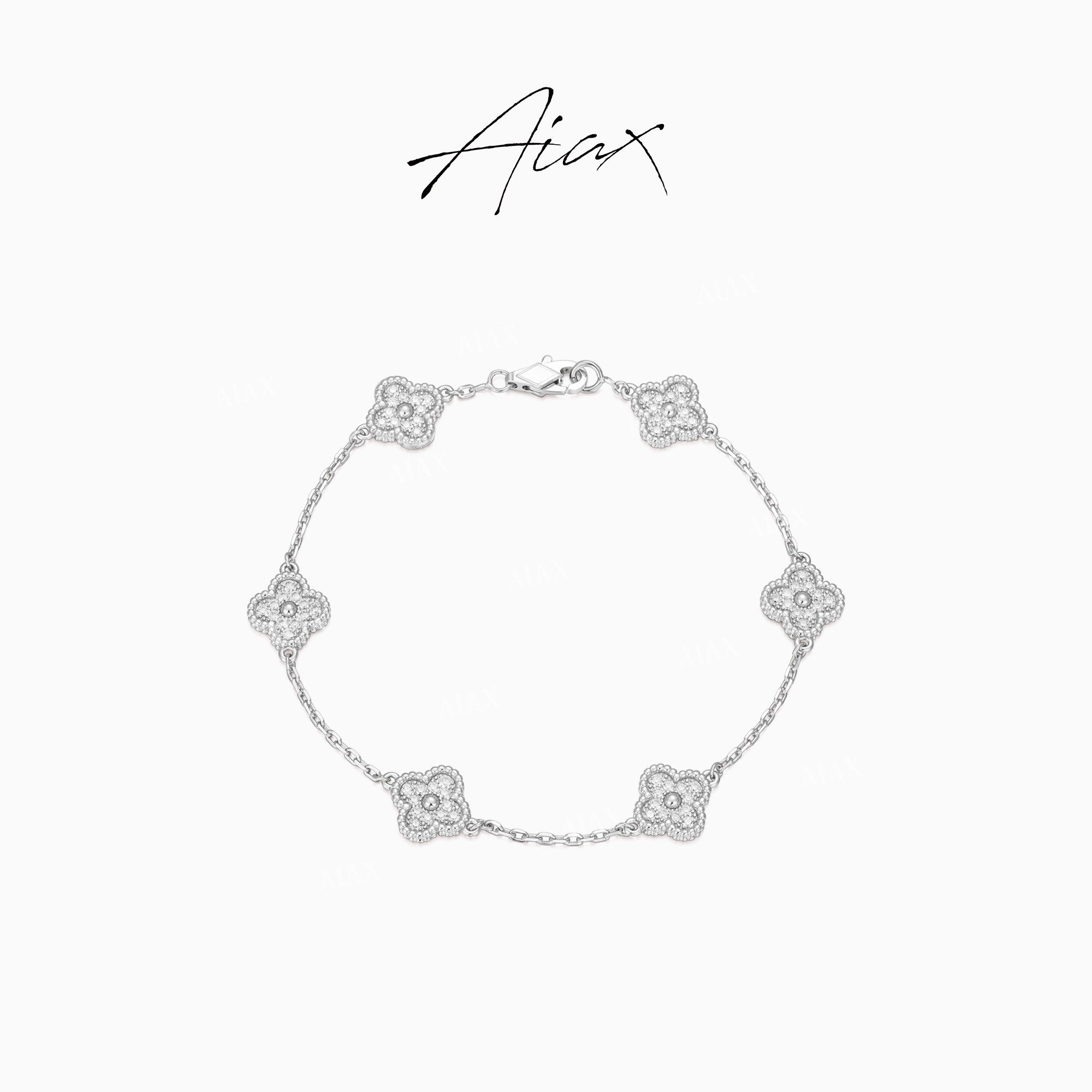 AIAX 925银 出游季【夏上新】轻奢精致经典四叶首饰手链TSS7323