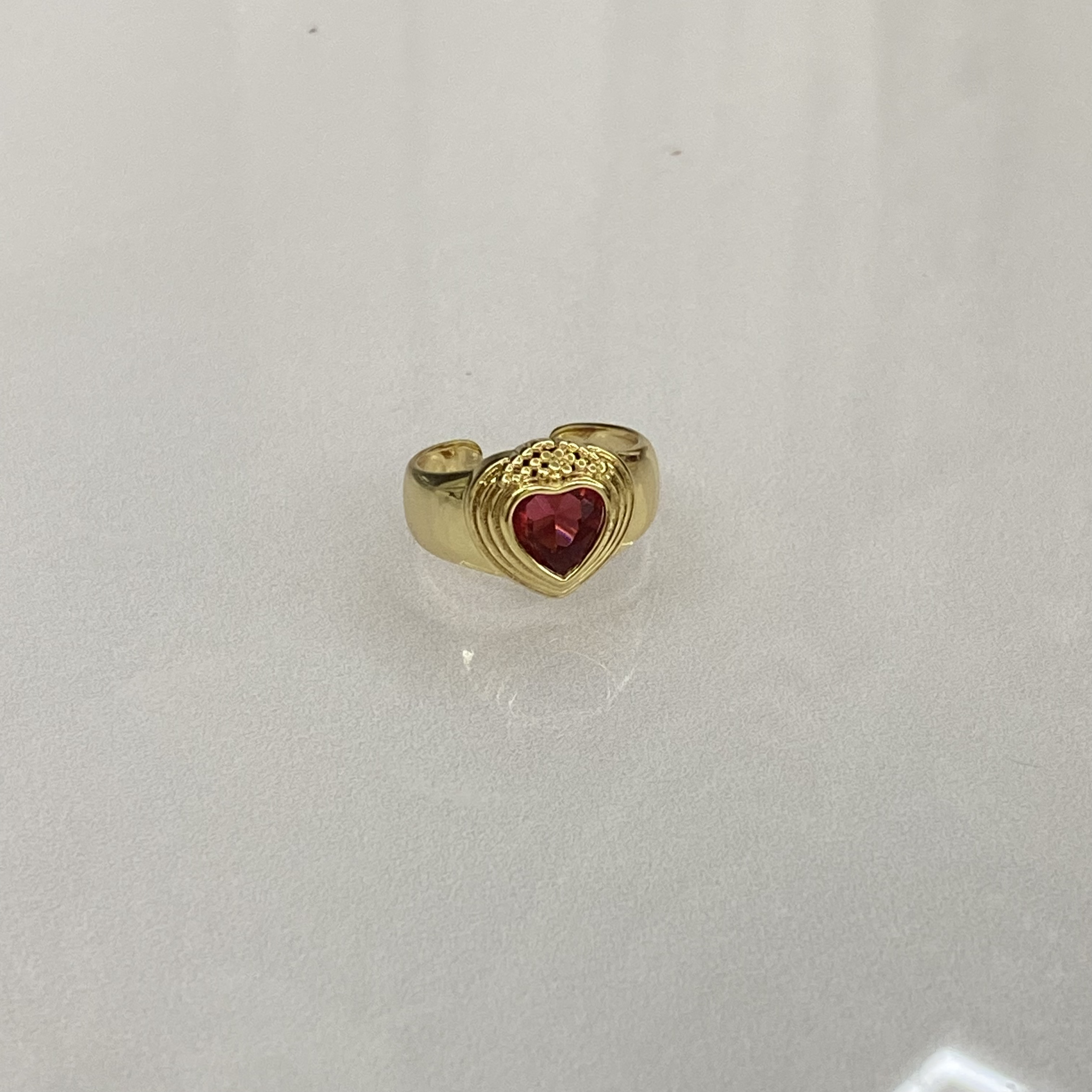 钛钢锆石戒指 iLaruN新款绿金色戒指